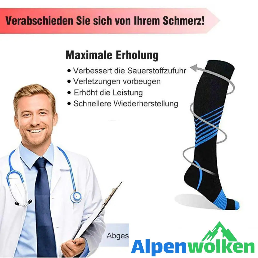 Alpenwolken - Ultra-V-Streifen Kniehohe Kompression Socken