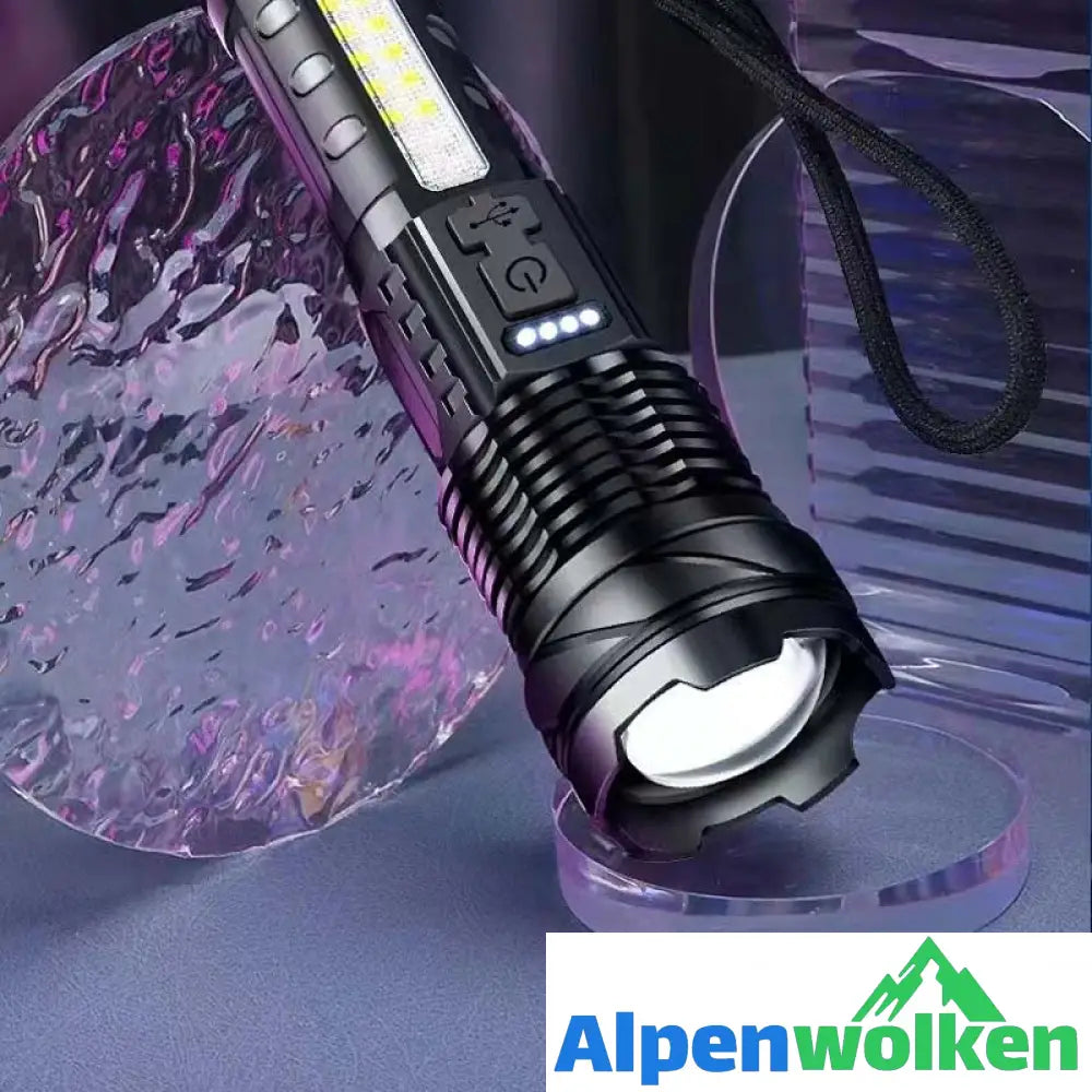 Alpenwolken - Ultrahelle Taschenlampe mit weißem Laser und großer Reichweite