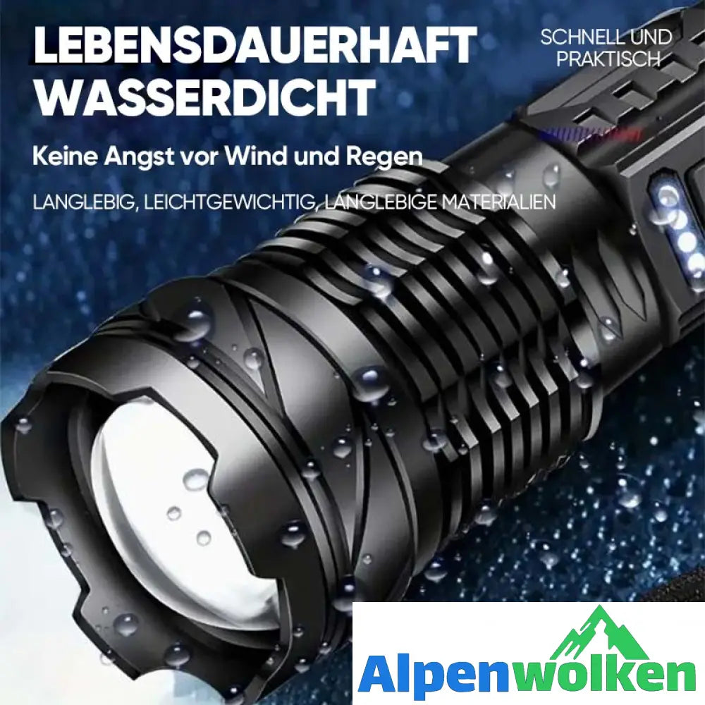 Alpenwolken - Ultrahelle Taschenlampe mit weißem Laser und großer Reichweite