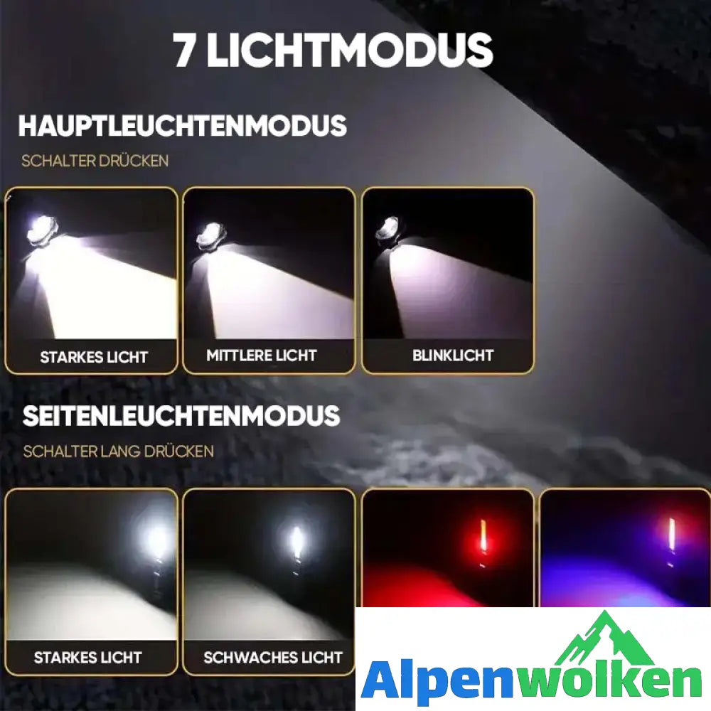 Alpenwolken - Ultrahelle Taschenlampe mit weißem Laser und großer Reichweite