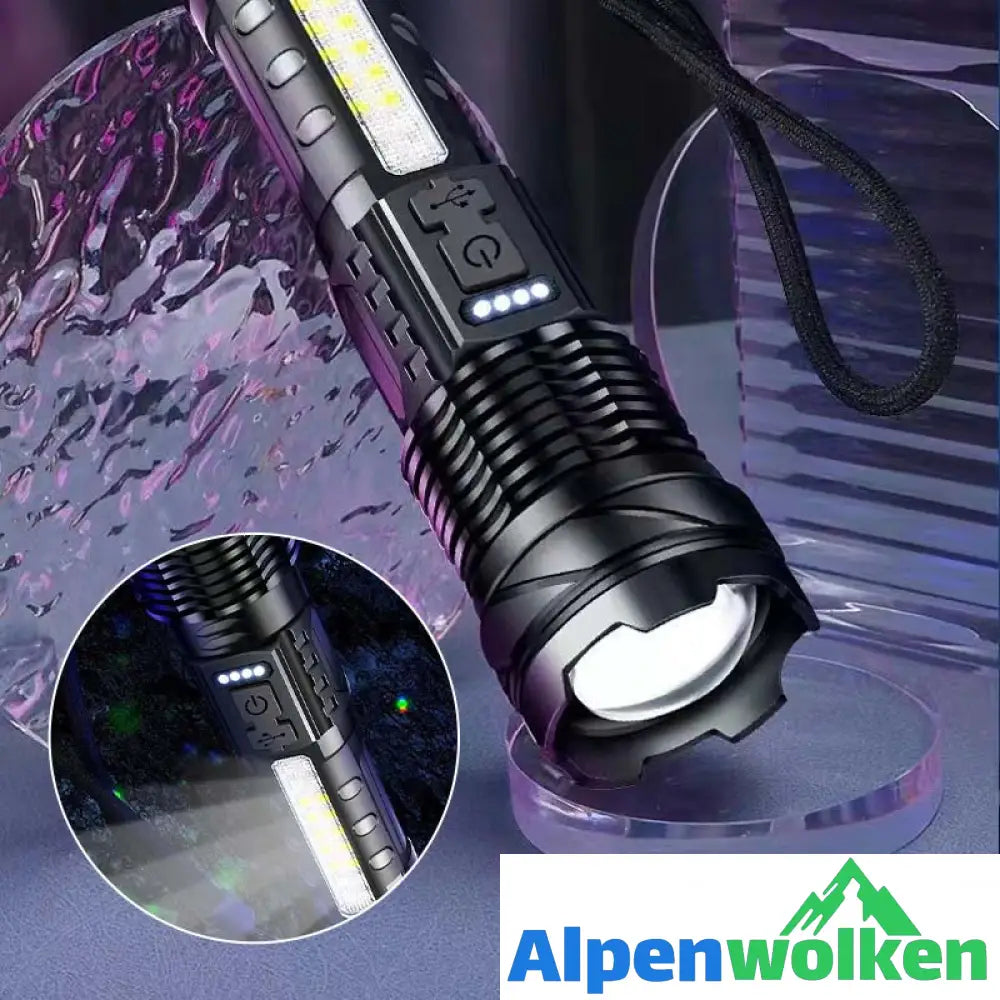 Alpenwolken - Ultrahelle Taschenlampe mit weißem Laser und großer Reichweite