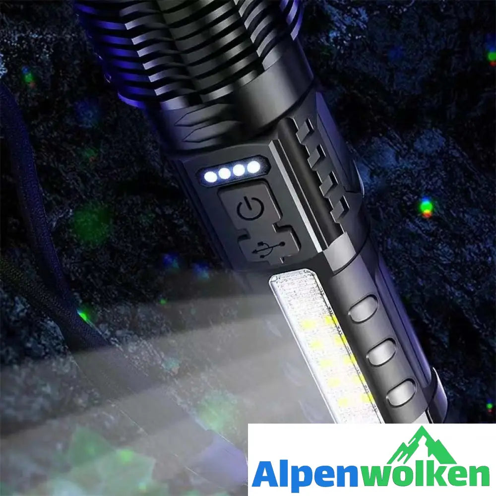 Alpenwolken - Ultrahelle Taschenlampe mit weißem Laser und großer Reichweite