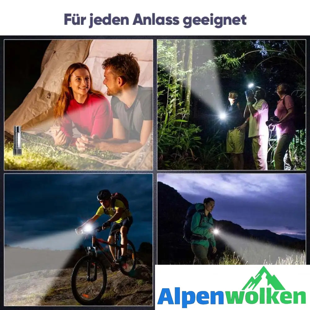 Alpenwolken - Ultrahelle Taschenlampe mit weißem Laser und großer Reichweite