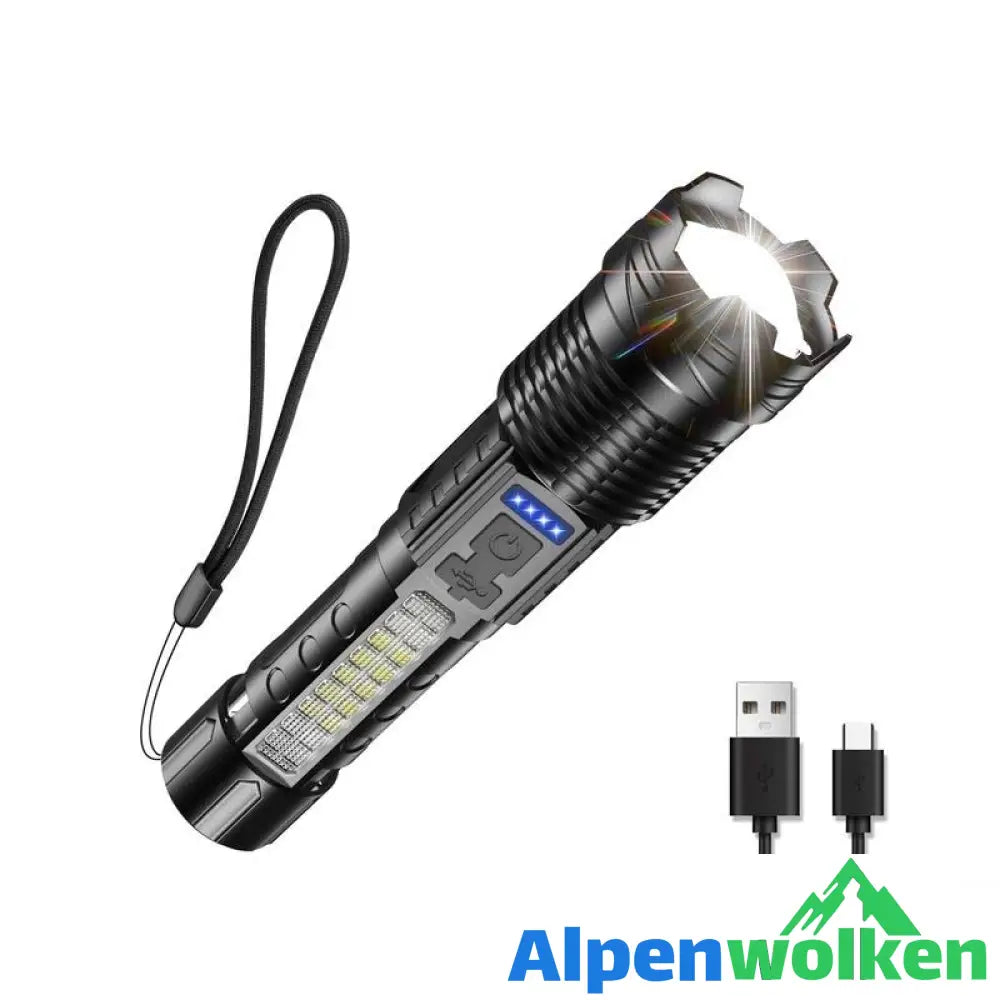 Alpenwolken - Ultrahelle Taschenlampe mit weißem Laser und großer Reichweite