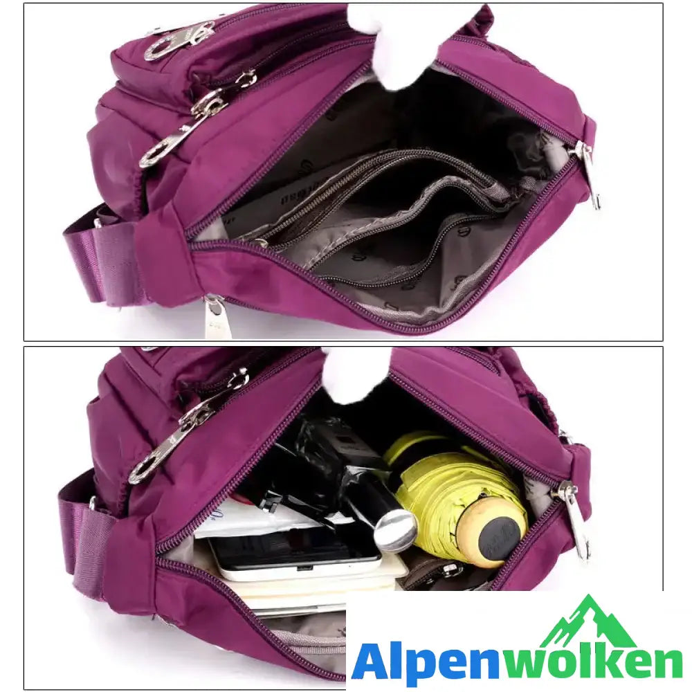 Alpenwolken - Umhängetasche aus mehrschichtigem Nylon für Damen