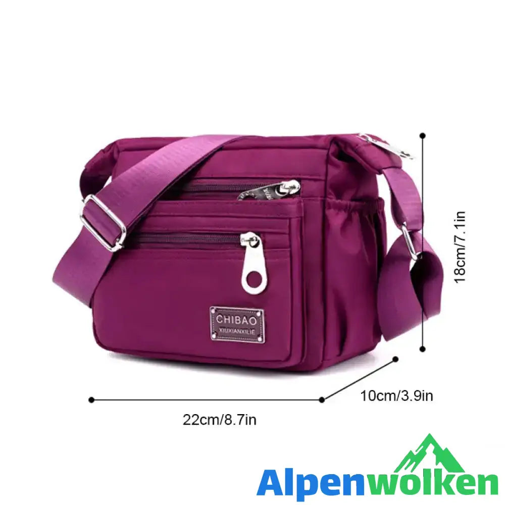 Alpenwolken - Umhängetasche aus mehrschichtigem Nylon für Damen