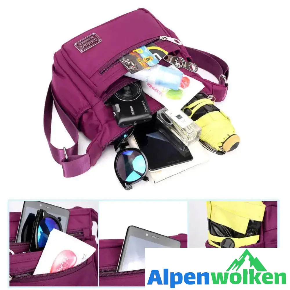 Alpenwolken - Umhängetasche aus mehrschichtigem Nylon für Damen