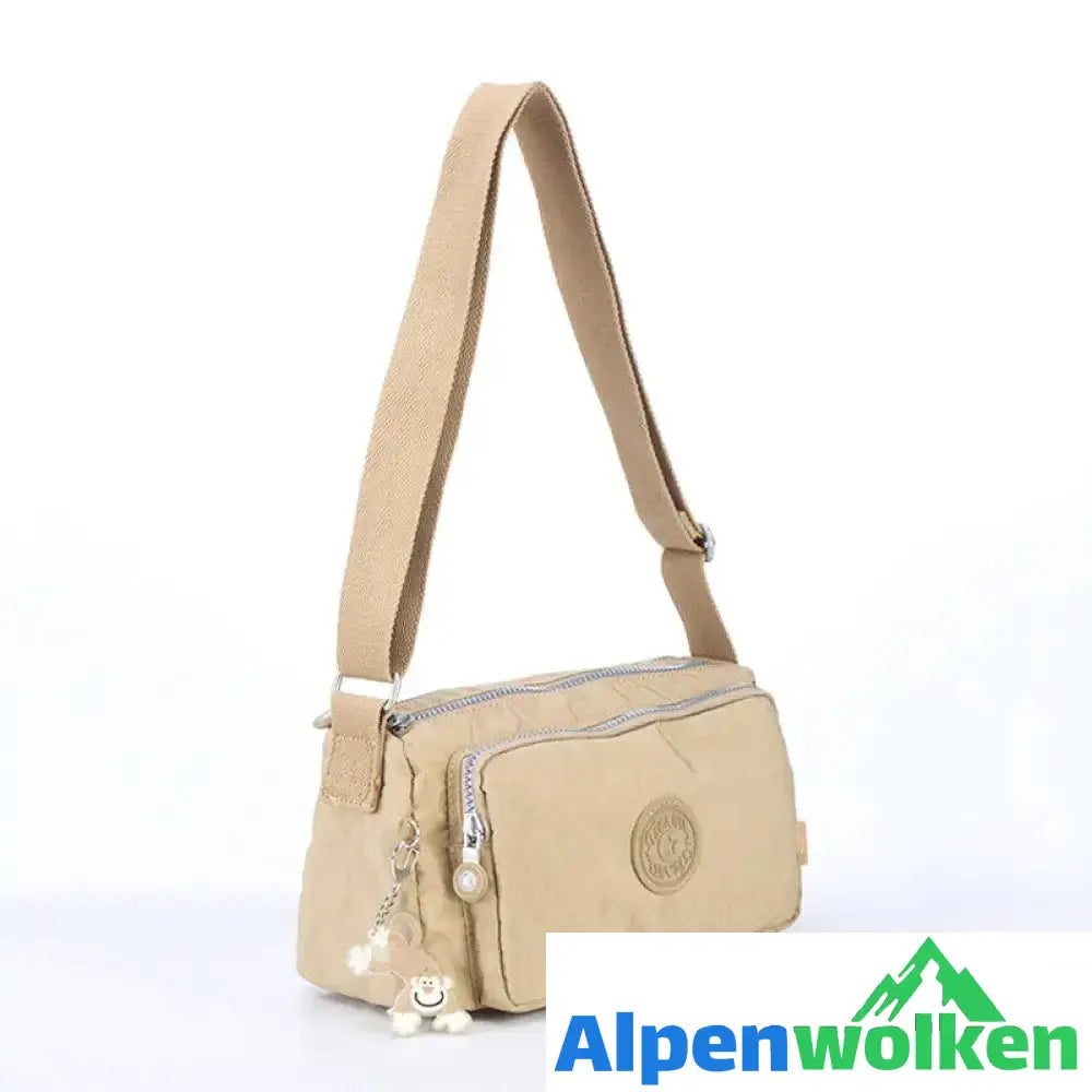 Alpenwolken - Umhängetasche aus Nylon für Damen Aprikose