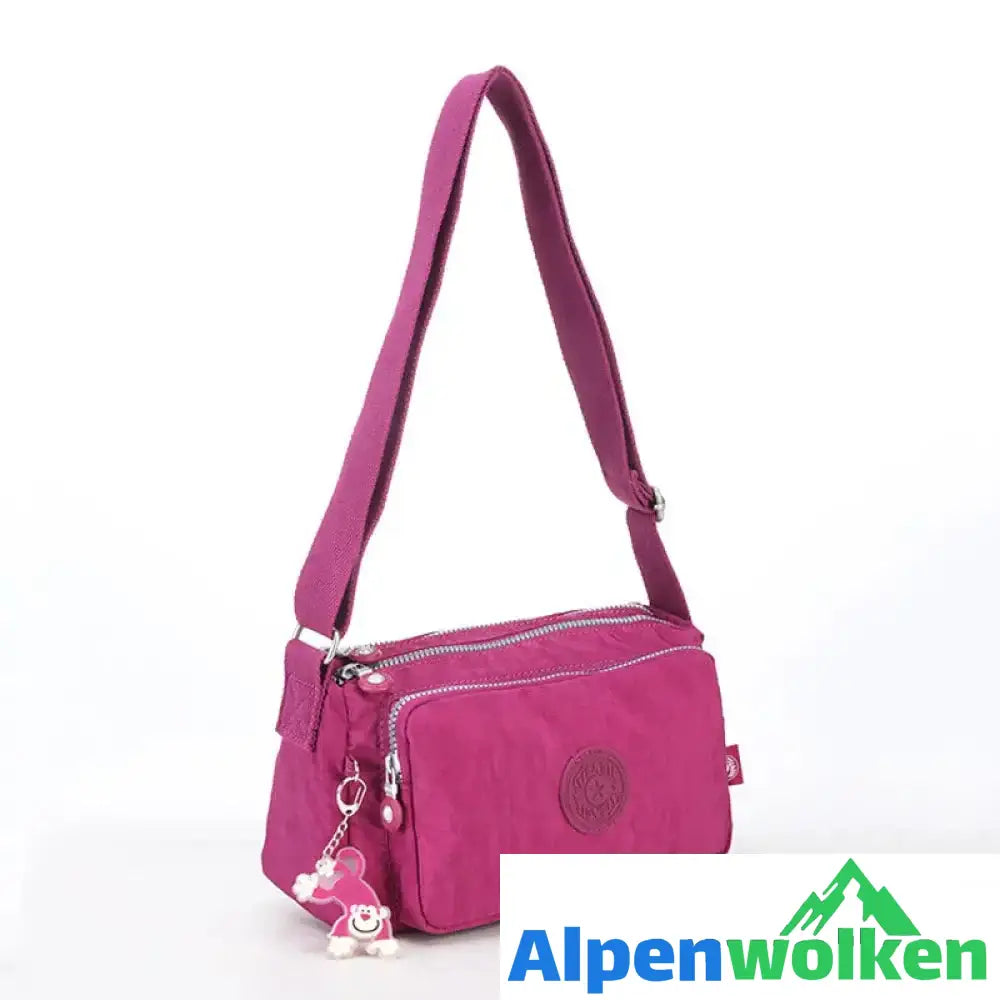 Alpenwolken - Umhängetasche aus Nylon für Damen Fuchsie