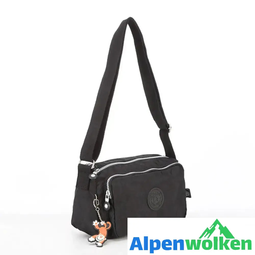 Alpenwolken - Umhängetasche aus Nylon für Damen Schwarz