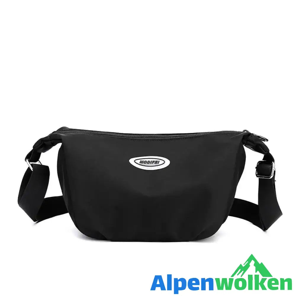 Alpenwolken - Umhängetasche aus Nylon Schwarz