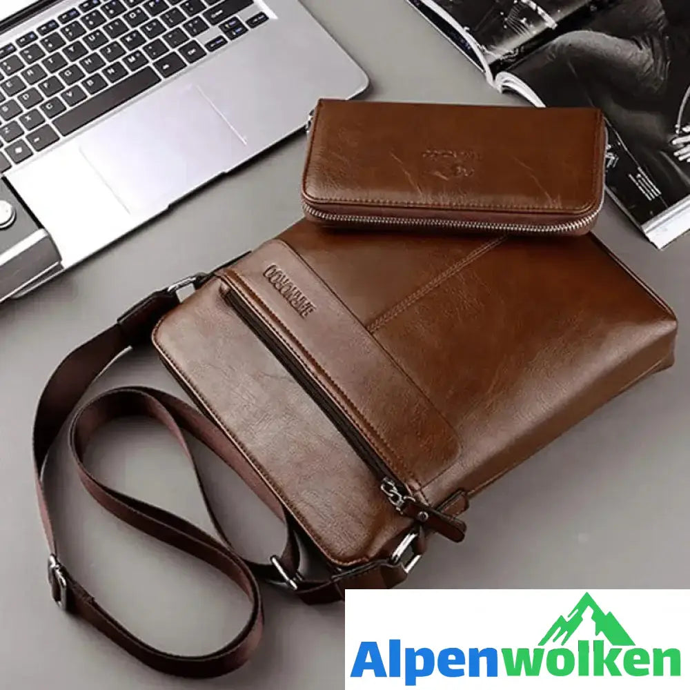 Alpenwolken - Umhängetasche für Herren mit Handtasche