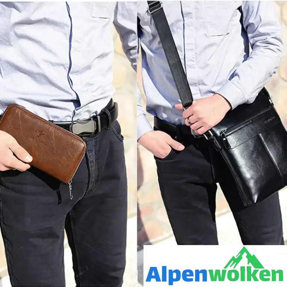 Alpenwolken - Umhängetasche für Herren mit Handtasche