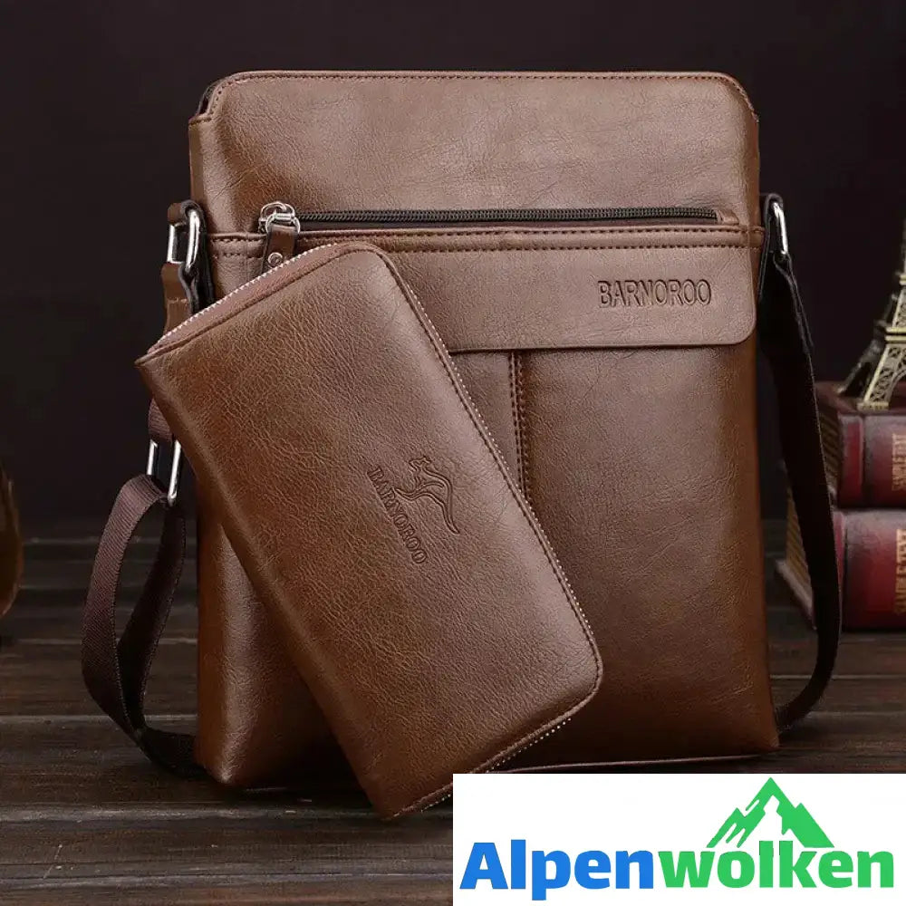 Alpenwolken - Umhängetasche für Herren mit Handtasche Khaki