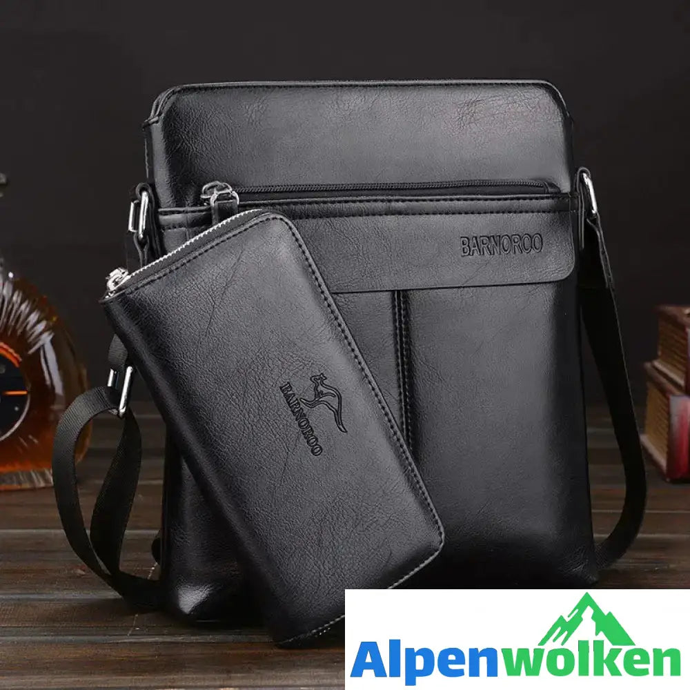 Alpenwolken - Umhängetasche für Herren mit Handtasche Schwarz