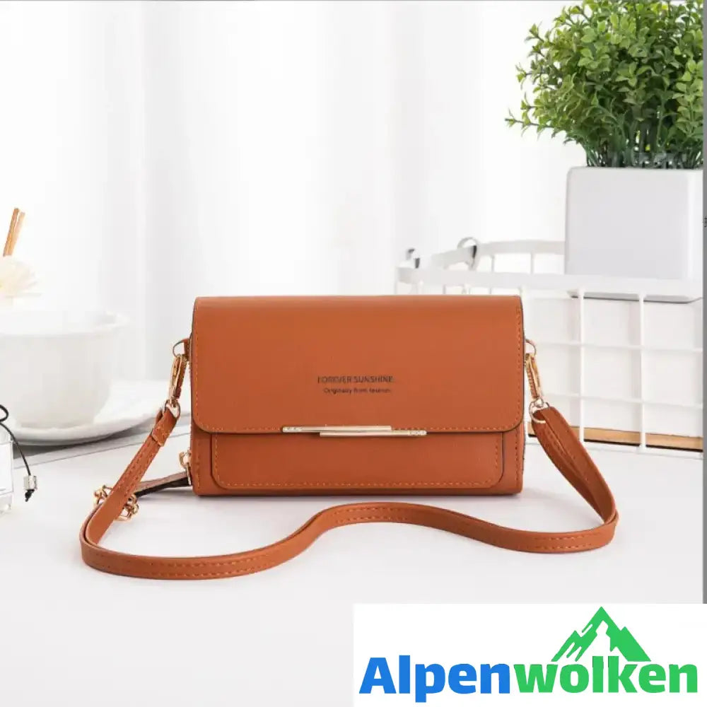 Alpenwolken - Umhängetasche & Geldbörse für Damen orange