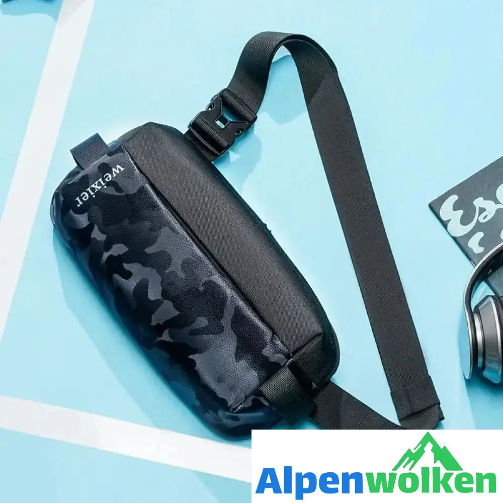 Alpenwolken - Umhängetasche im trendigen Sportstil für Herren Tarnung blau