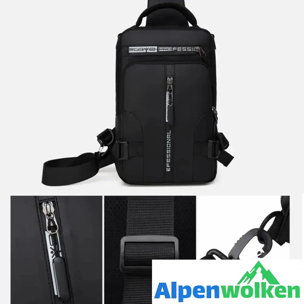 Alpenwolken - Umhängetasche mit USB-Ladegerät