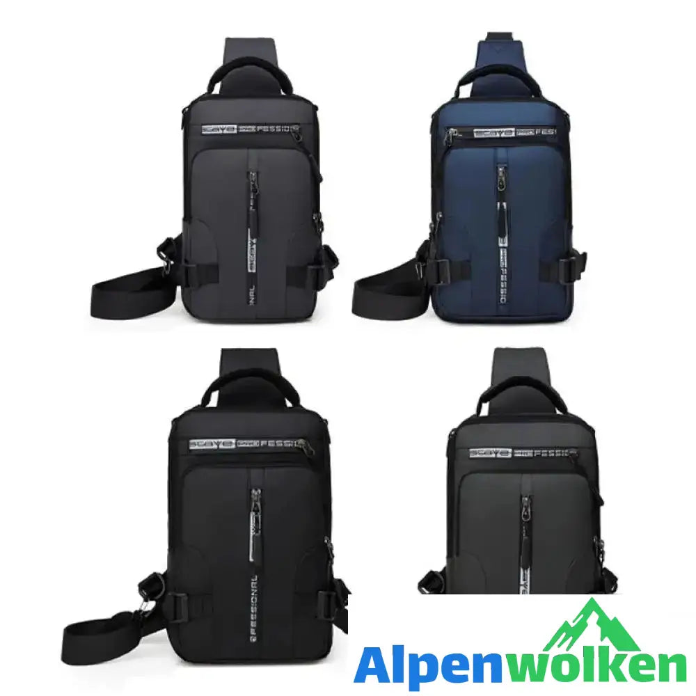 Alpenwolken - Umhängetasche mit USB-Ladegerät