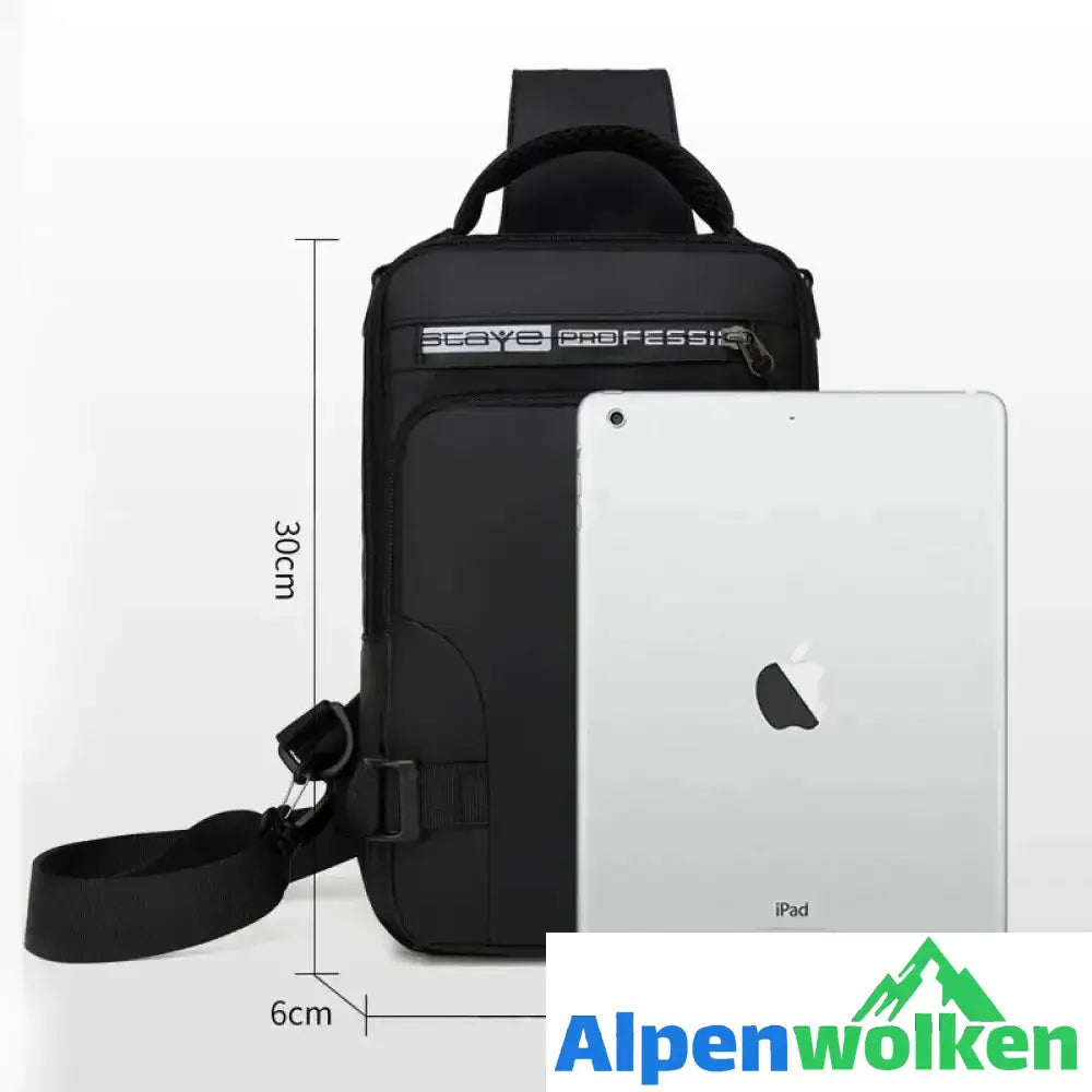 Alpenwolken - Umhängetasche mit USB-Ladegerät