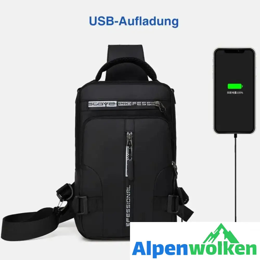 Alpenwolken - Umhängetasche mit USB-Ladegerät