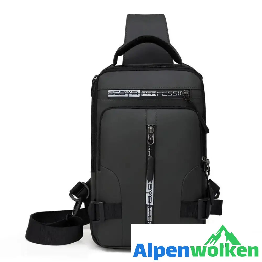 Alpenwolken - Umhängetasche mit USB-Ladegerät Grün