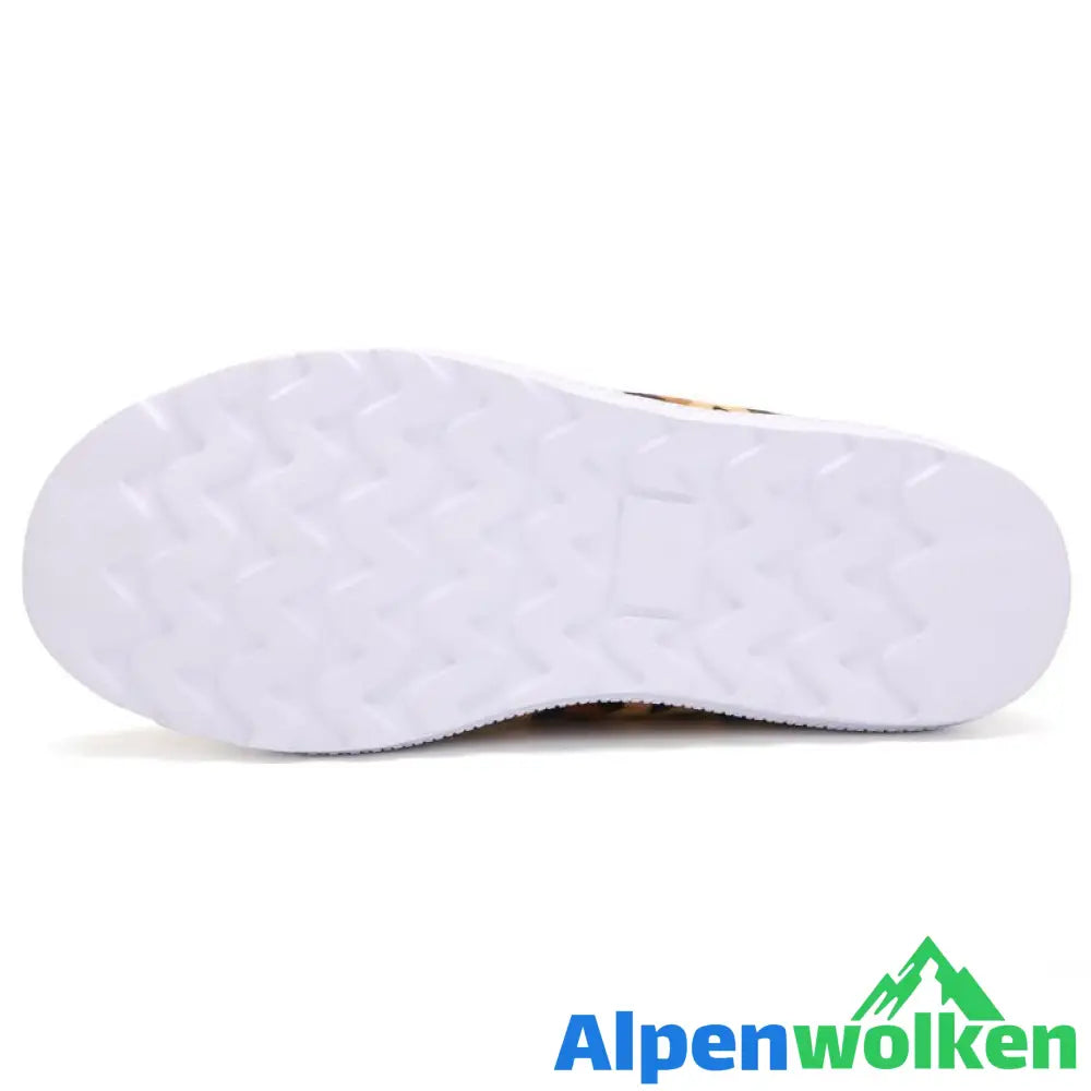 Alpenwolken - Unisex Leopard Flache Baumwollschuhe, bequeme Hausschuhe