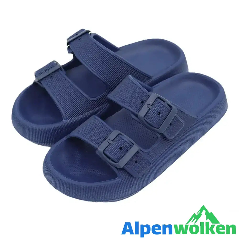 Alpenwolken - Unisex Plattformpantoffeln im Freien Dunkelblau