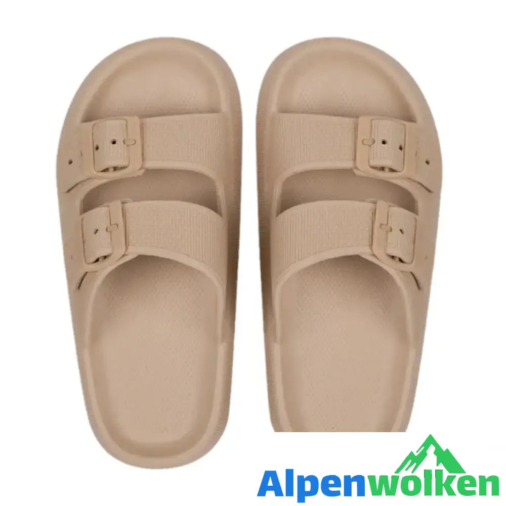 Alpenwolken - Unisex Plattformpantoffeln im Freien Khaki