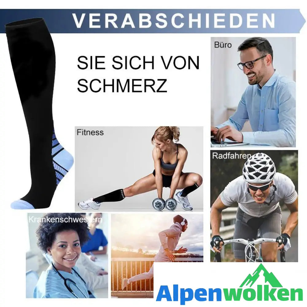 Alpenwolken - Unisex-Sport-Kompressionssocken