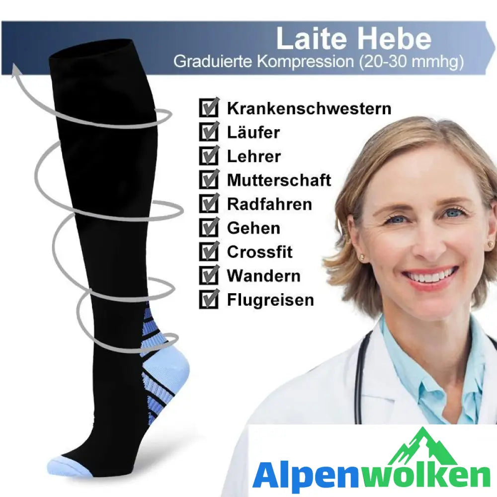 Alpenwolken - Unisex-Sport-Kompressionssocken