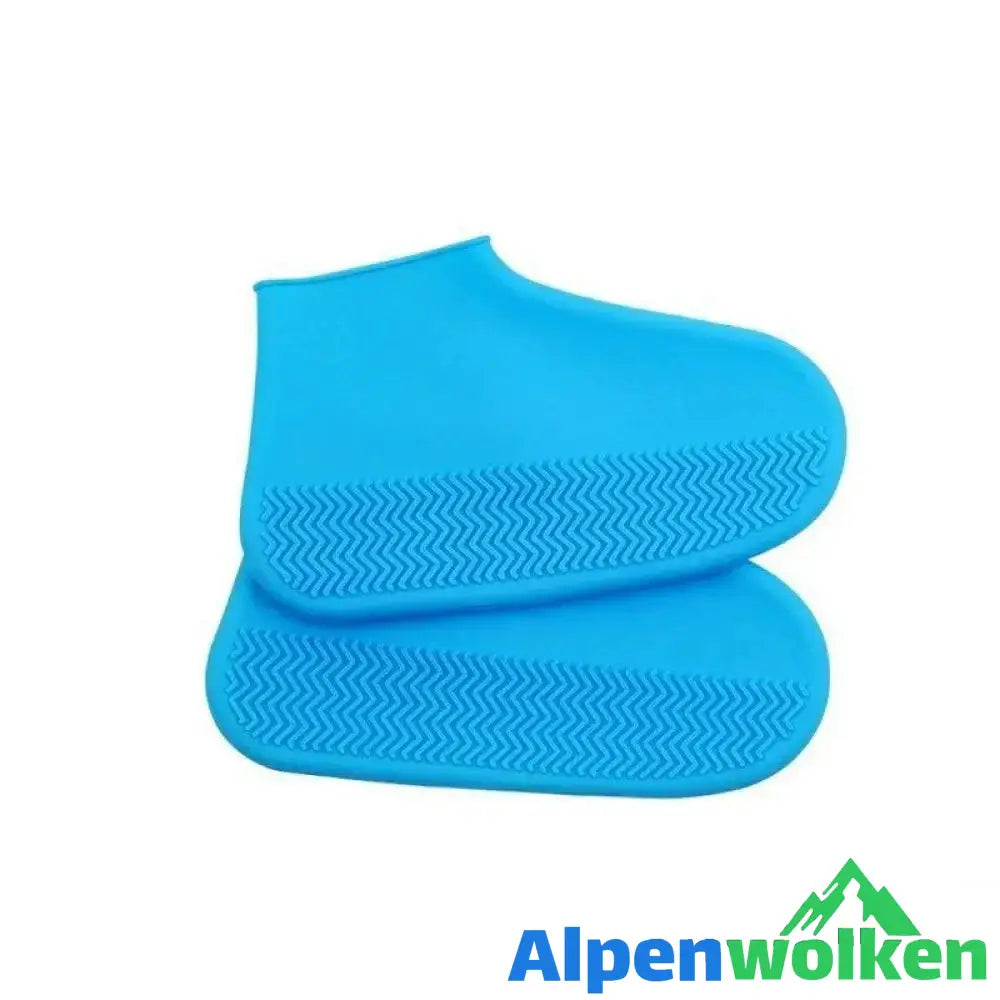 Alpenwolken - Unisex Wasserdichte Silikon Überschuhe, ein Paar Blau