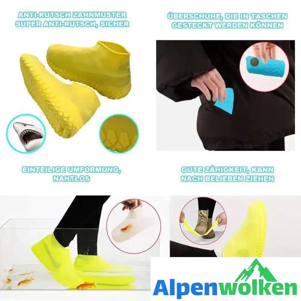 Alpenwolken - Unisex Wasserdichte Silikon Überschuhe, ein Paar