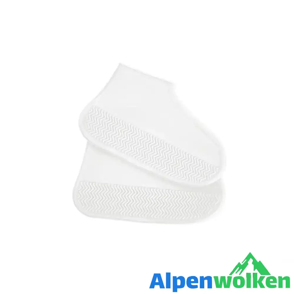 Alpenwolken - Unisex Wasserdichte Silikon Überschuhe, ein Paar Weiß