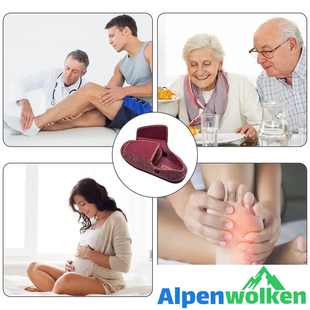 Alpenwolken - Unisex weiche Wolle Schuhe Schlappen für Ältere Menschen