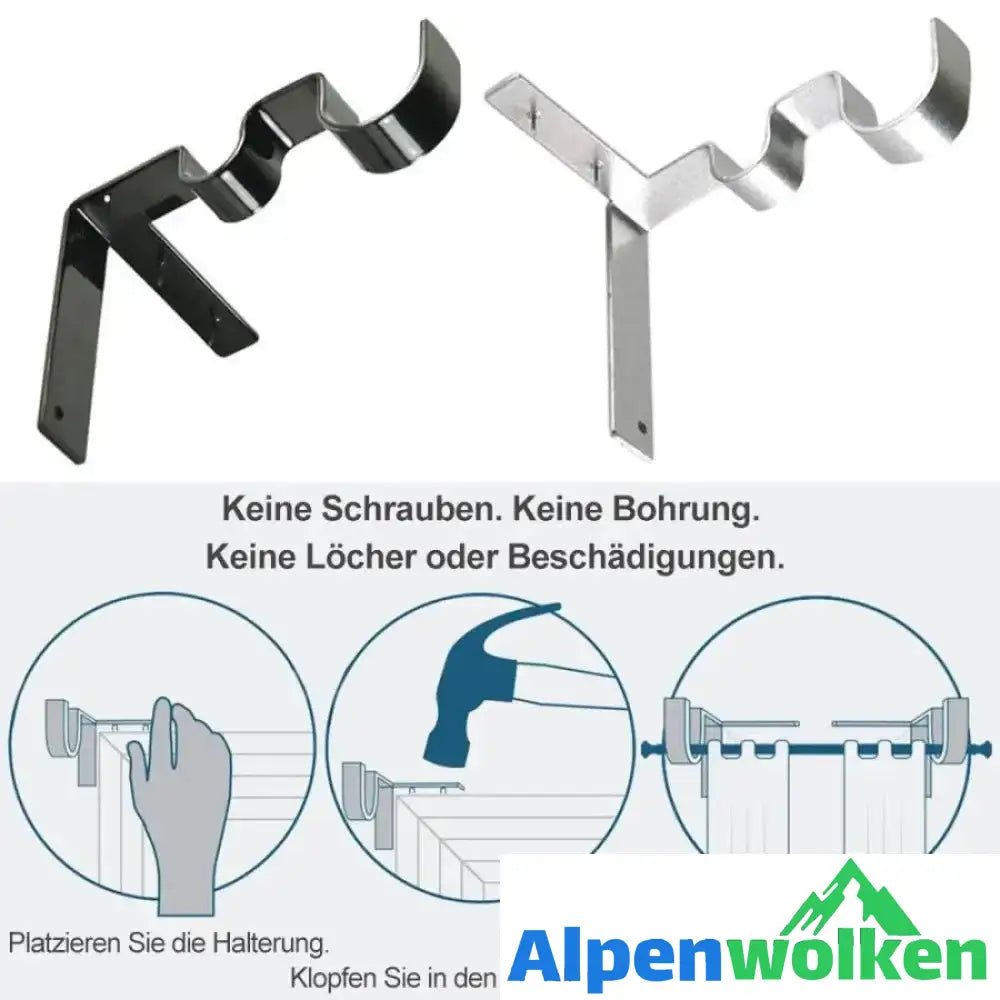 Alpenwolken - Universal Vorhangstangen Halterungen 2 Stück