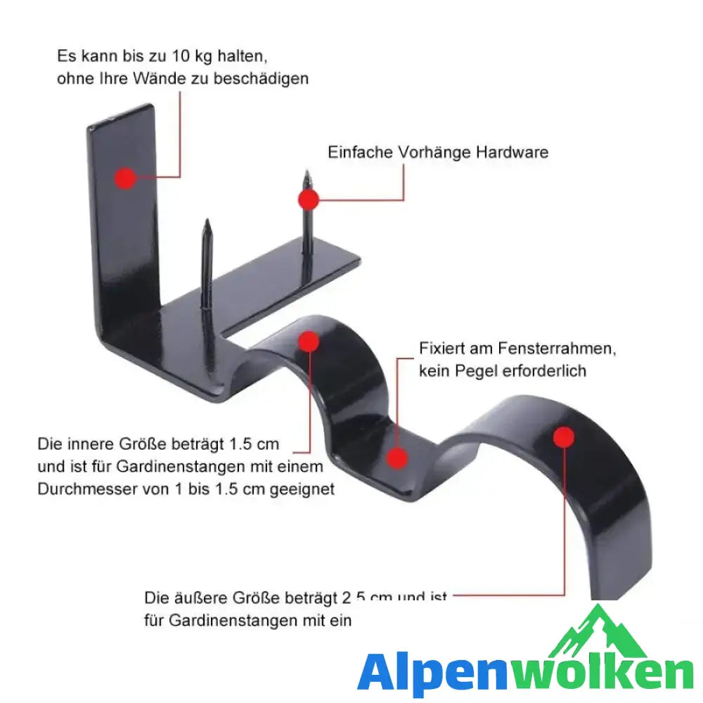 Alpenwolken - Universal Vorhangstangen Halterungen 2 Stück