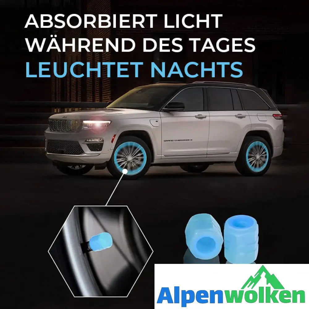 Alpenwolken - Universelle fluoreszierende Reifenventilkappen