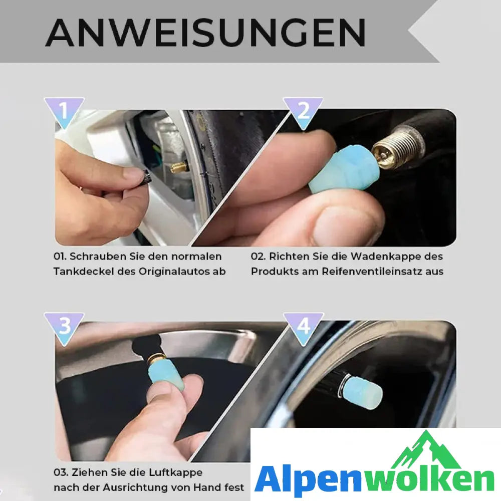 Alpenwolken - Universelle fluoreszierende Reifenventilkappen