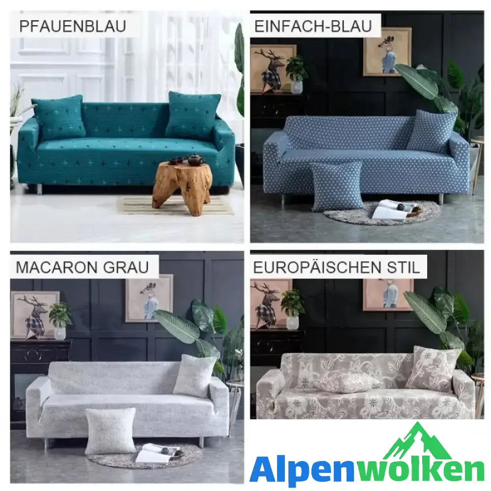 Alpenwolken - Universeller elastischer Sofabezug 16 verschiedene Stile Einfach-Blau