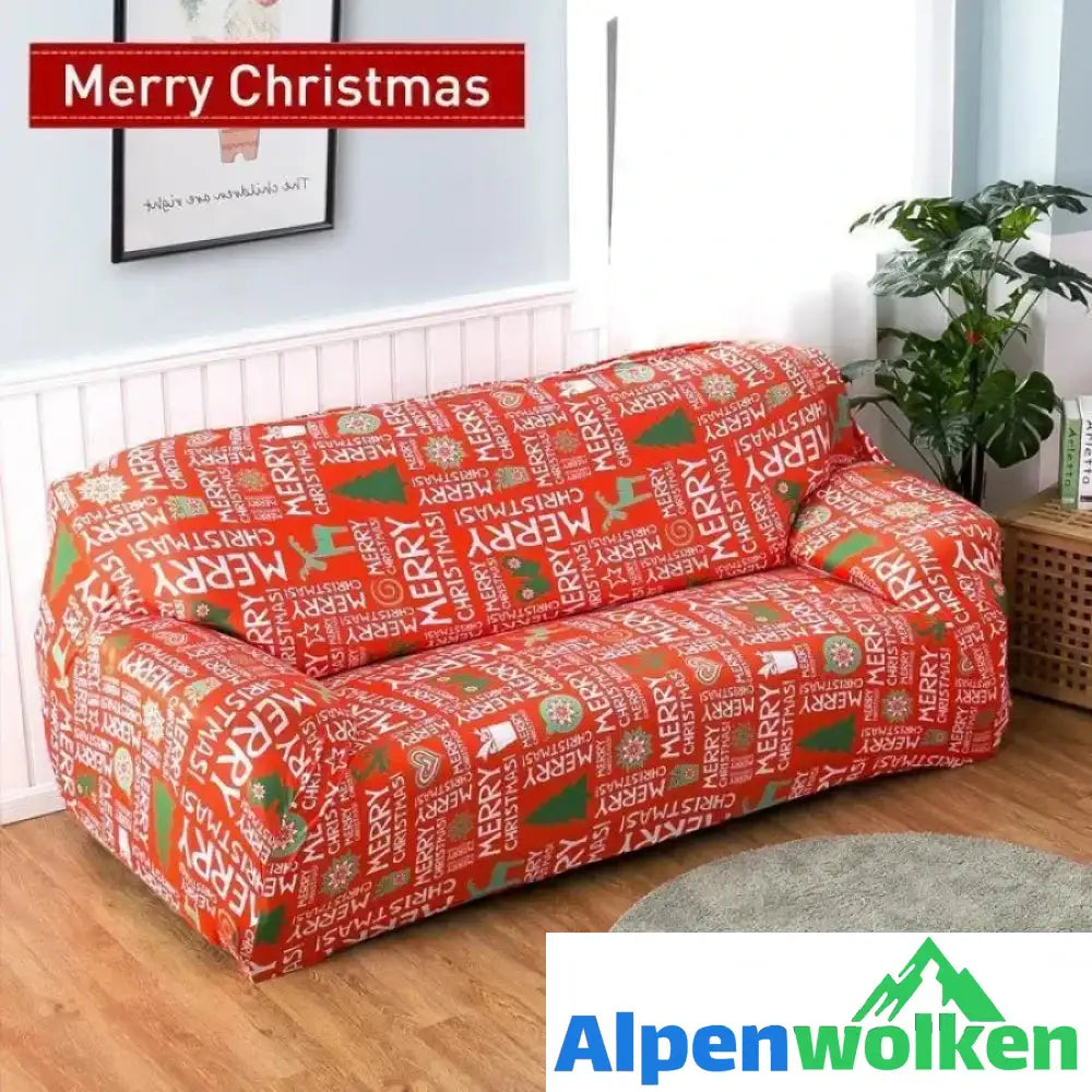 Alpenwolken - Universeller elastischer Sofabezug 16 verschiedene Stile Merry Christmas