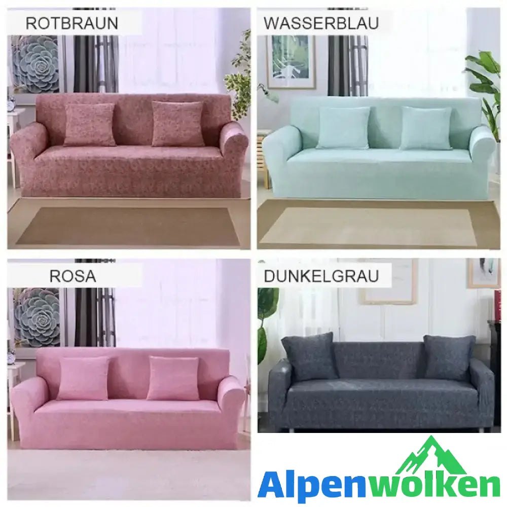 Alpenwolken - Universeller elastischer Sofabezug 16 verschiedene Stile Leinentextur-Khaki