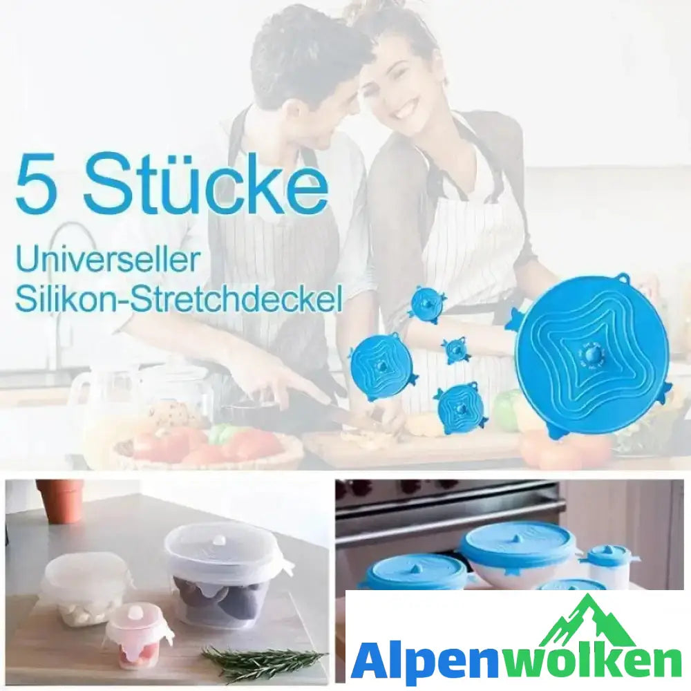 Alpenwolken - Universeller Silikon-Stretchdeckel (5 Stücke)