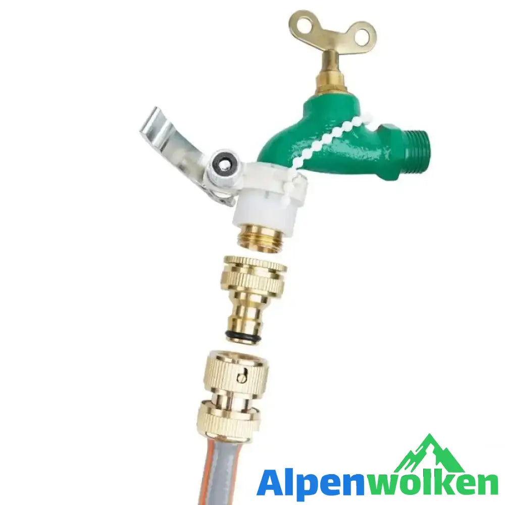 Alpenwolken - Universelles 3-in-1-Messing-Schlauchanschluss-Set Verriegelungsstecken + Kupfer 4' Wasserstecker