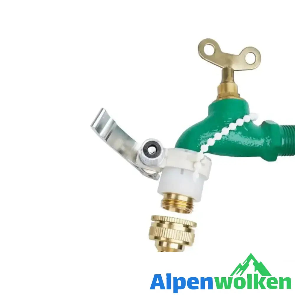 Alpenwolken - Universelles 3-in-1-Messing-Schlauchanschluss-Set Verriegelungsstecker + Kupfer 4 6' Hahn