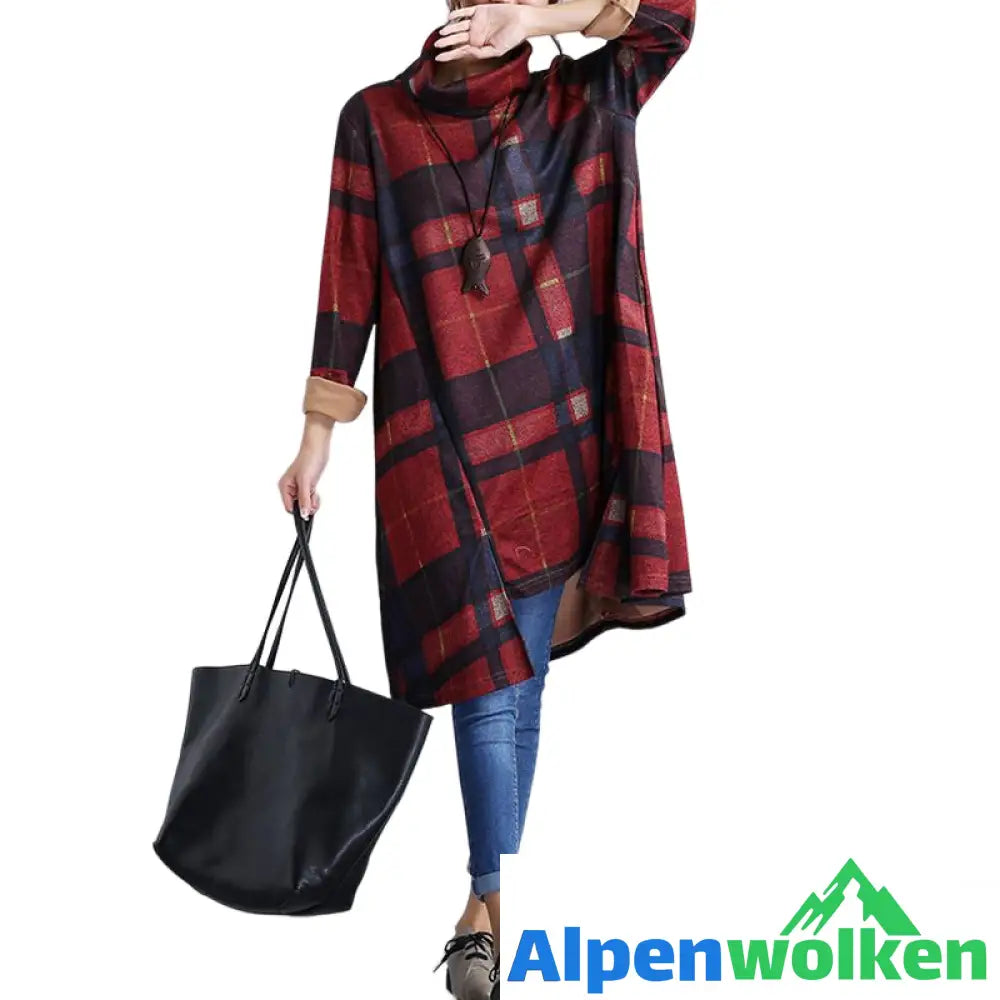 Alpenwolken - Unregelmäßiges Kleid mit Rollkragen für Damen