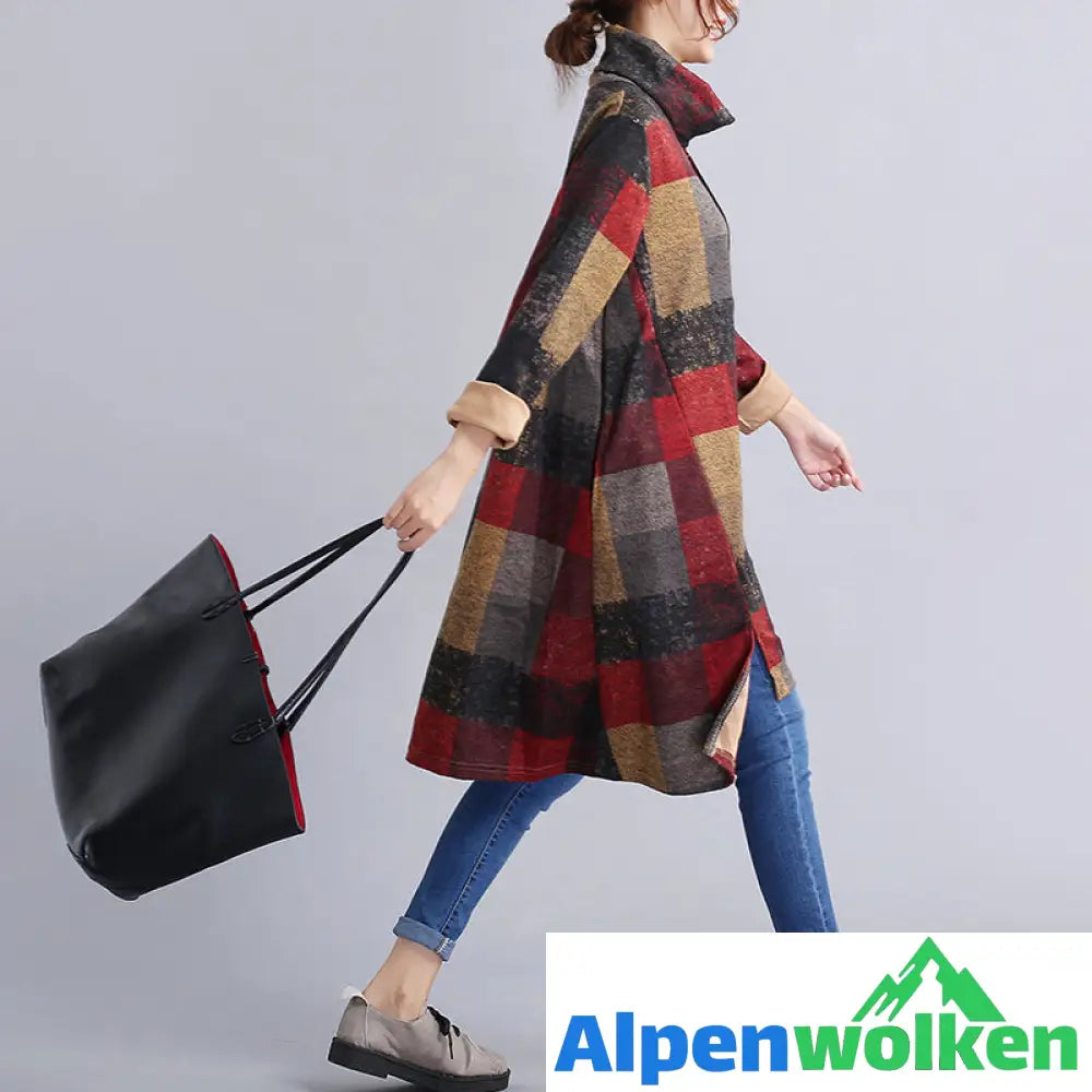 Alpenwolken - Unregelmäßiges Kleid mit Rollkragen für Damen