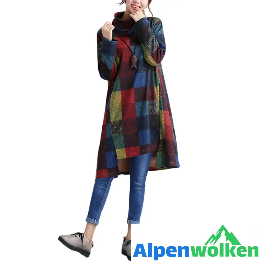 Alpenwolken - Unregelmäßiges Kleid mit Rollkragen für Damen