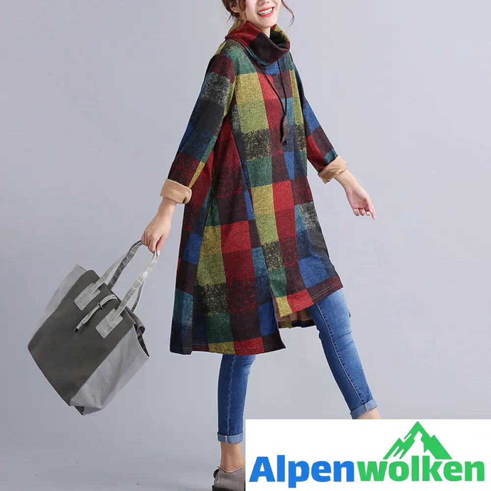 Alpenwolken - Unregelmäßiges Kleid mit Rollkragen für Damen