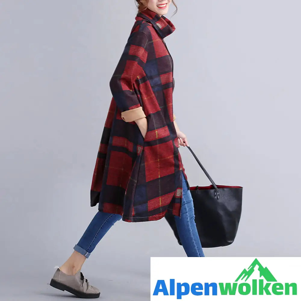 Alpenwolken - Unregelmäßiges Kleid mit Rollkragen für Damen